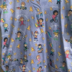 Women’s pediatric cure cancer scrub top